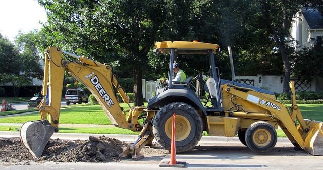 backhoe digging line