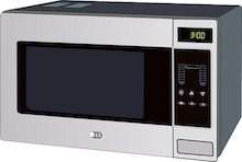 This is a graphic drawing of a microwave oven and is used to illustrate the Energy Saving Checklist.