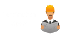 This is a graphic of used to depict construction specs. It depicts a man wearing a hardhat. It is used on the website as a hotlink to the Construction Specs page.